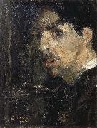 James Ensor Self-Portrait,Called The Big Head oil on canvas